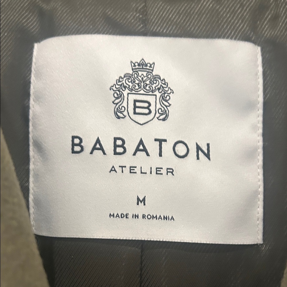 Babaton Khaki Double-Breasted Coat (M) - Picture 3 of 11